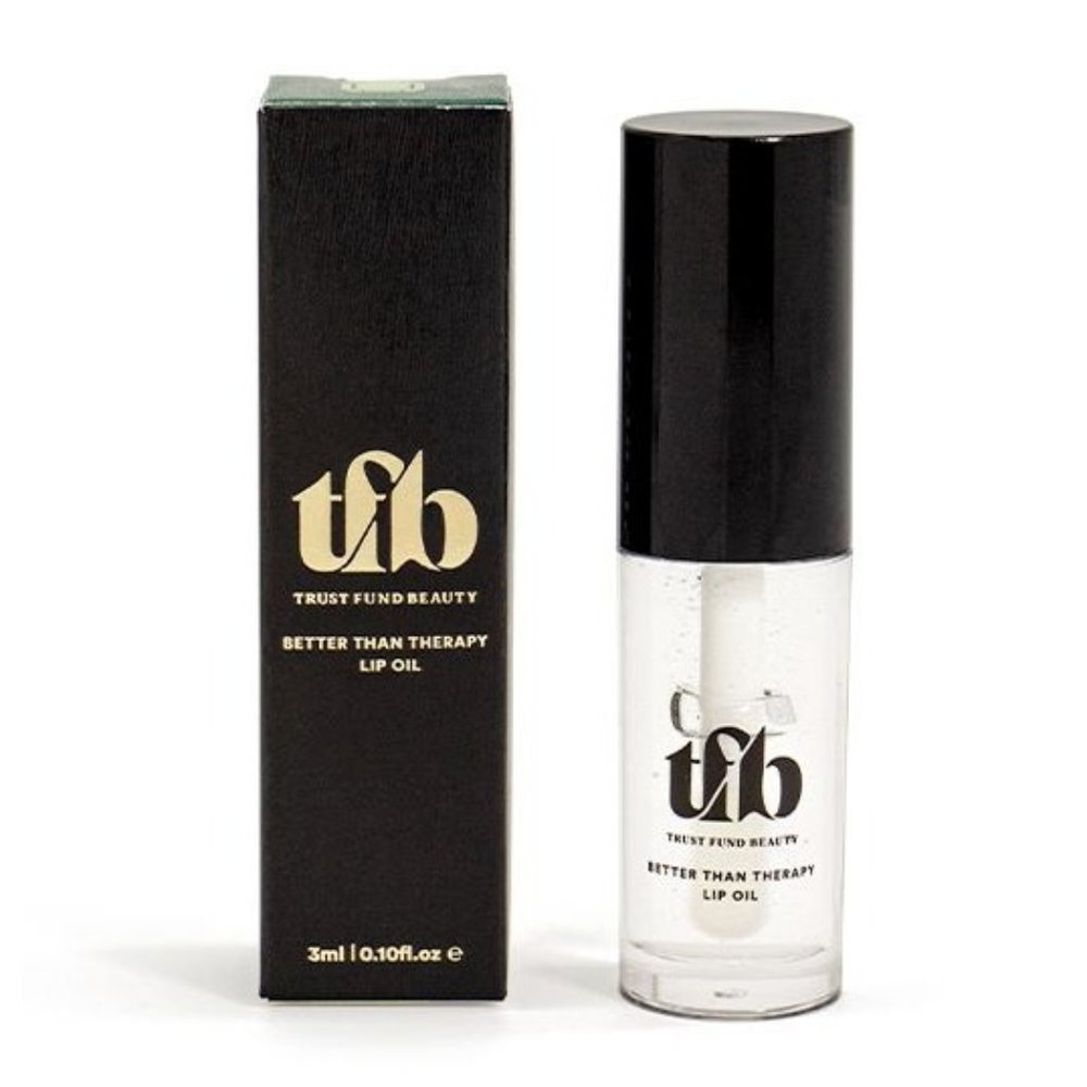 Trust Fund Beauty Better Than Therapy Lip Oil Vitamin E Clear Gloss 0.10 oz NIB